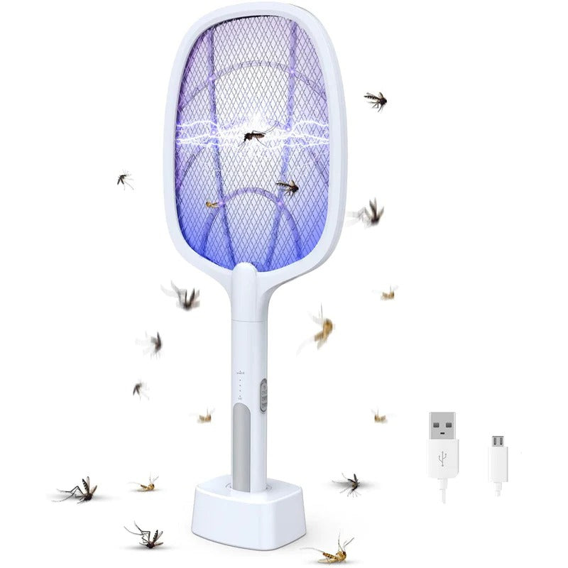 Mosquito Racket 2-In-1 Dual Mode Rechargeable Bat,Zapper With Stand By Piramal I UV Light I Insect Killer & Fly Swatter I 1200 MAh Li-Ion Battery,ISO Certified, 6 Month Warranty
