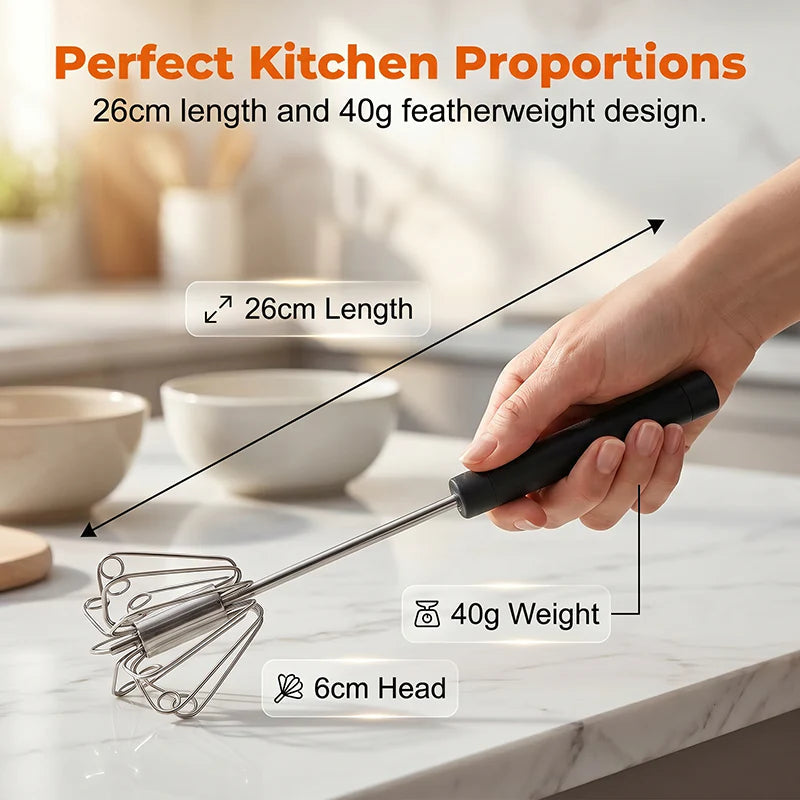 š„Stainless Steel Semi-Automatic Hand Egg Beater