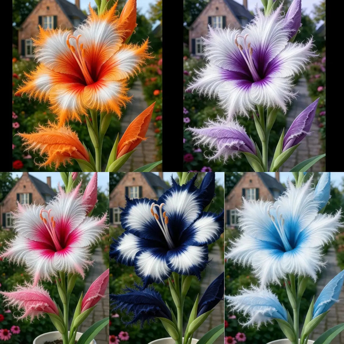 Rare Feather-Edged Lily Bulbs – Stunning Pink & White Blooms, Easy to Grow