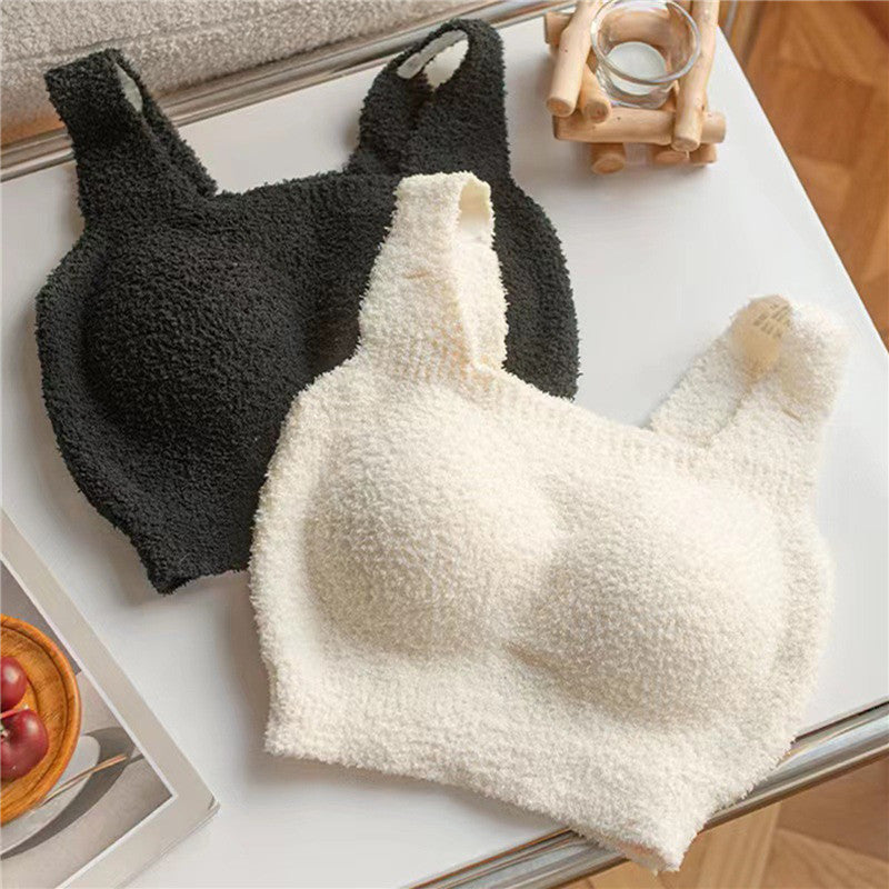 🎁Last Day 49% OFF - Women Winter Warm Fleece Padded Vest Bralette Bra Crop Top Thermal Underwear