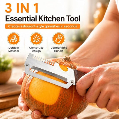 ✨Buy 1 Get 1 Free✨3-in-1 Multifunctional Peeler Knife with Bottle Opener & Wooden Handle