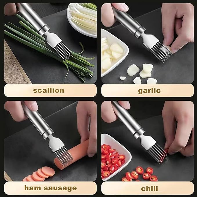 ✨Buy 1 Get 1 Free✨ Stainless Steel Scallion Cutter Shredder Slicer For Fruits Vegetables