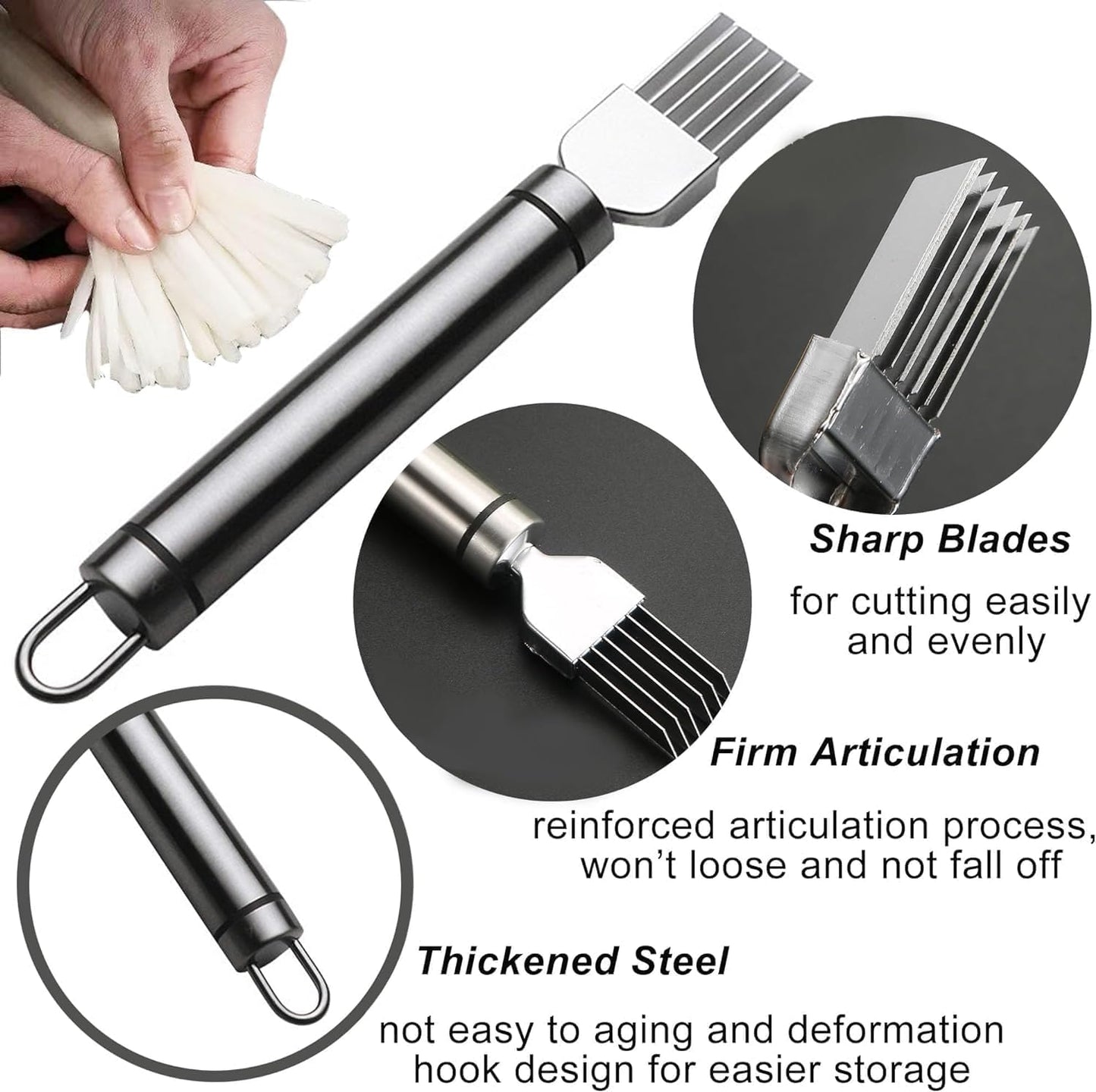 ✨Buy 1 Get 1 Free✨ Stainless Steel Scallion Cutter Shredder Slicer For Fruits Vegetables