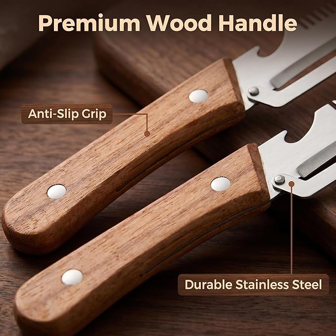 ✨Buy 1 Get 1 Free✨3-in-1 Multifunctional Peeler Knife with Bottle Opener & Wooden Handle