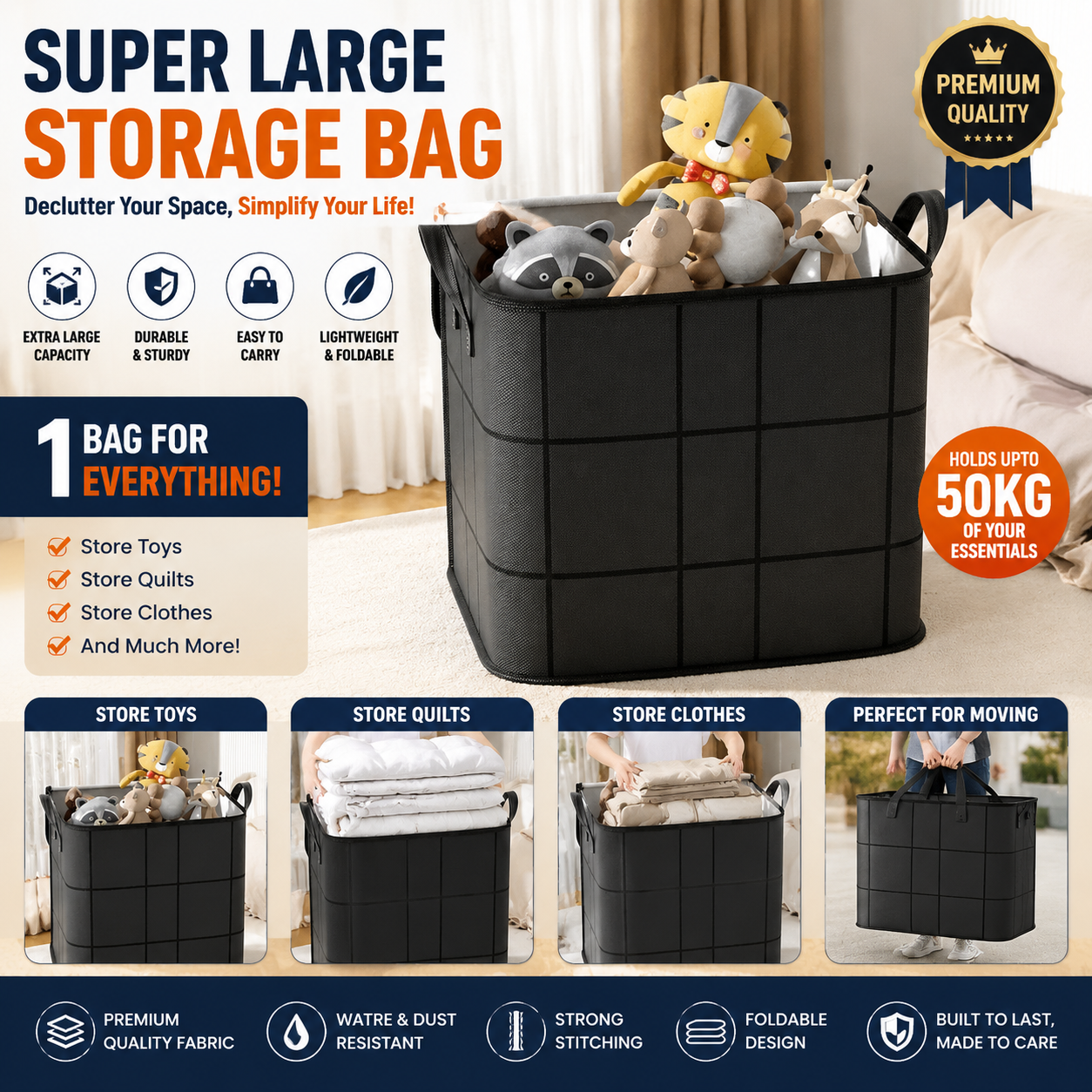 ✨Buy 1 Get 1 Free✨ Multi-Purpose Clothes & Blanket Storage Bag