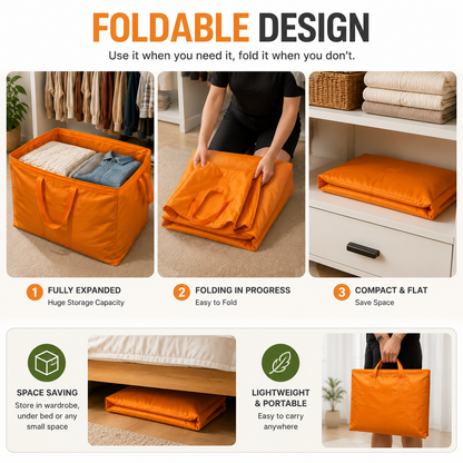 ✨Buy 1 Get 1 Free✨ Extra Large Foldable Storage Bag – Space Saving Organizer for Home
