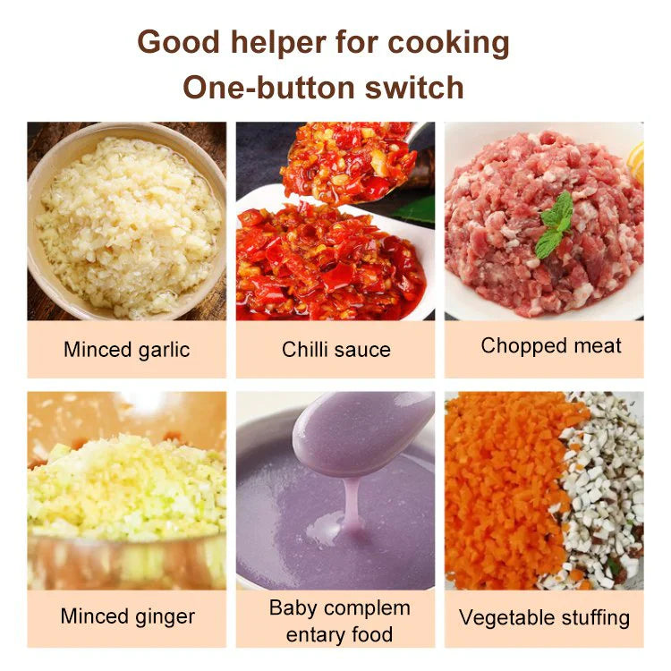 Cordless Mini Electric Food Chopper for Meat, Garlic & Baby Food